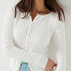 FREE PEOPLE Tilly White Long Sleeve S
